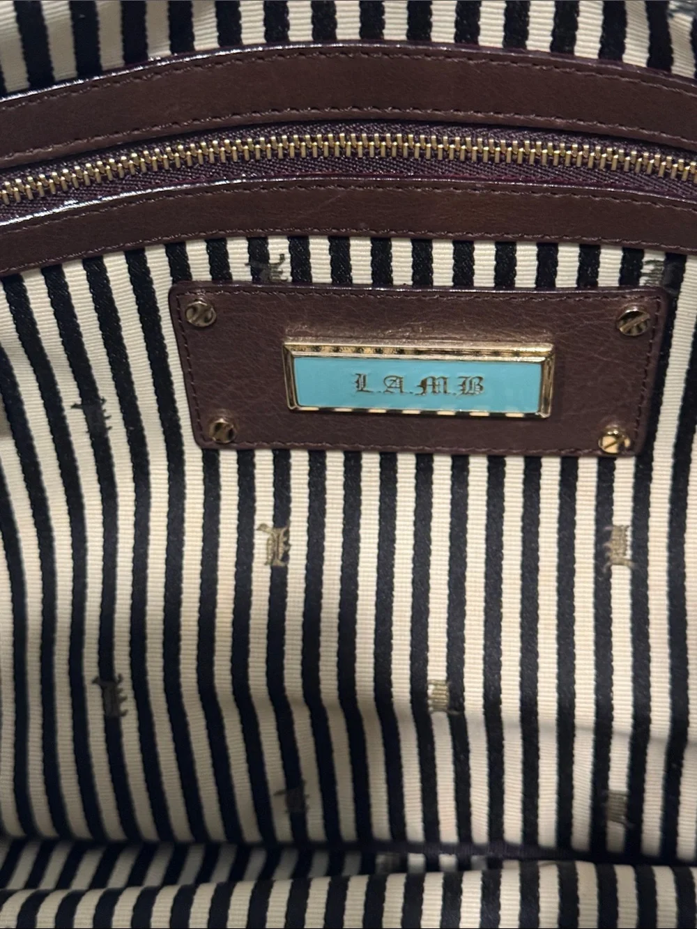 L.A.M.B. Bag Gwen Stefani LAMB Vintage Large Brown Leather Satchel